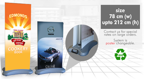 double sided pull up display stand, double sided roll up display stand
