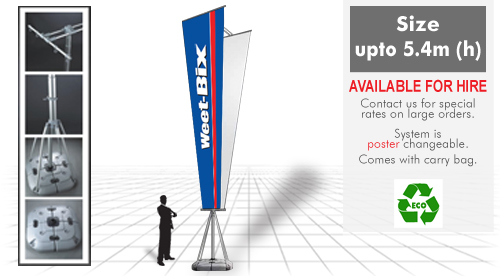 double sided giant flag pole